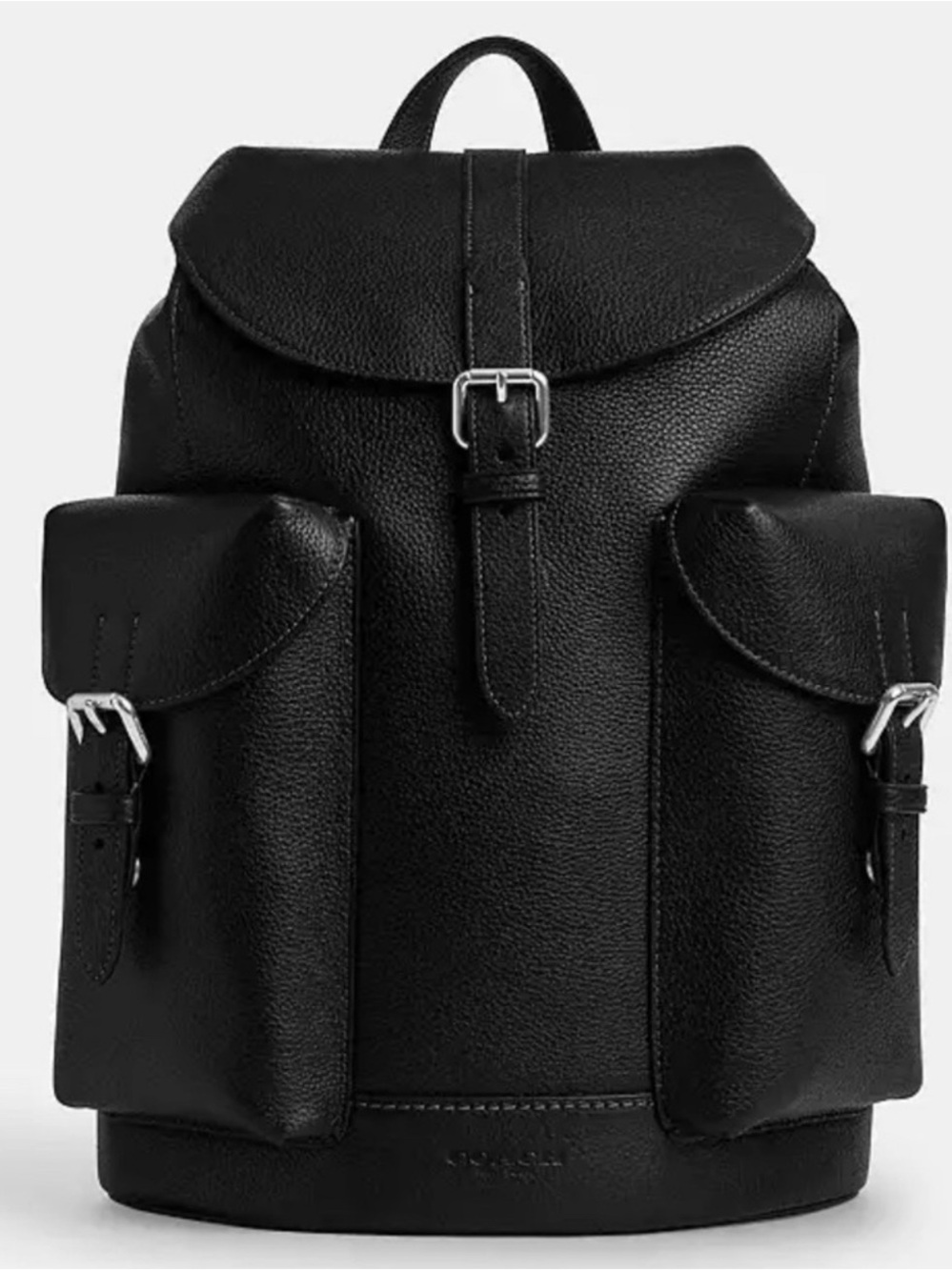Coach Warner Bold Black Pebbled Leather Backpack CW210 Travel Trip Vacation New